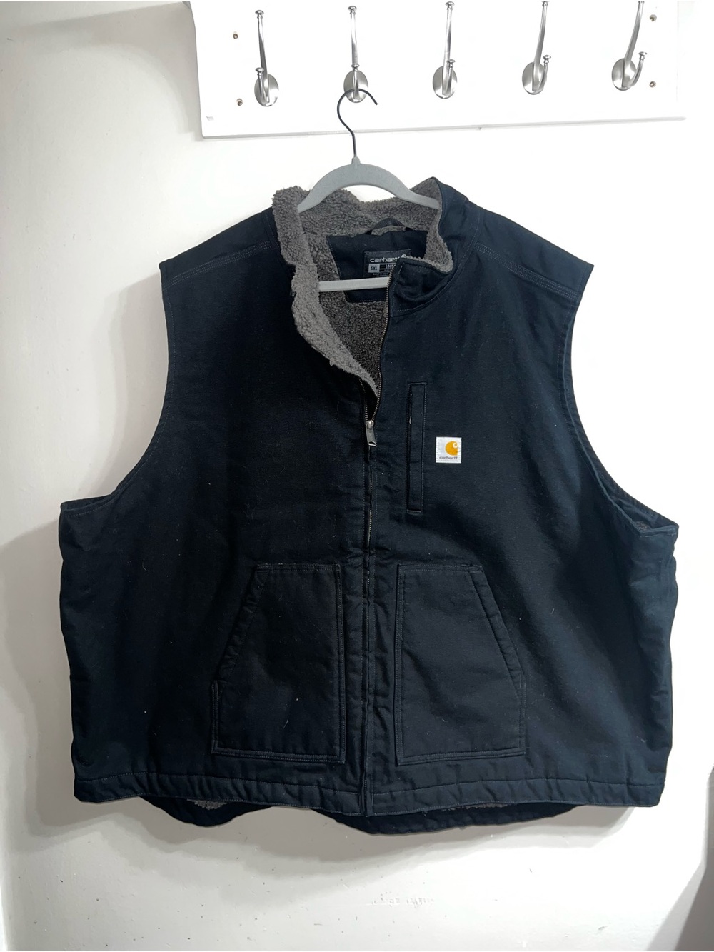 Carhartt Black Sherpa-Lined Work Vest